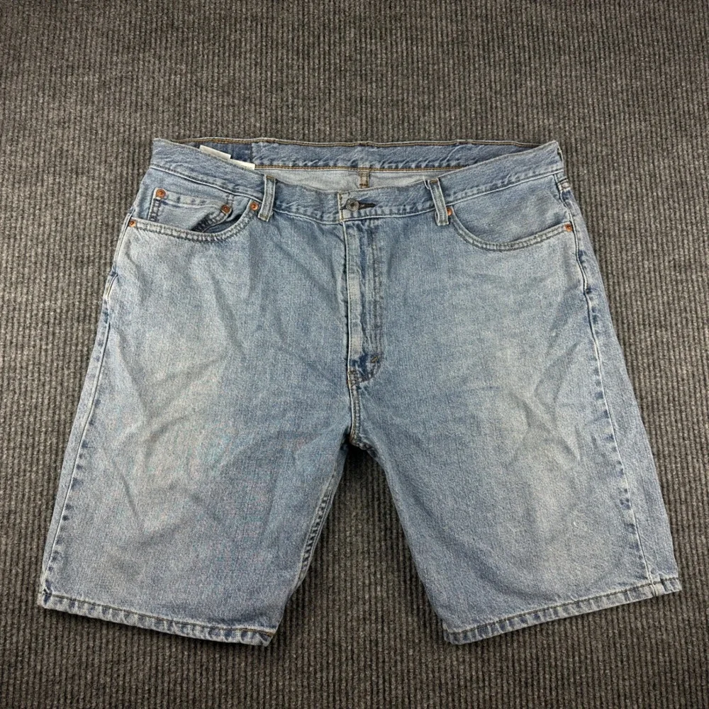 Levis 505 Mens Regular Fit Denim Shorts Light‎ Wash Blue Cotton Size 42 34505